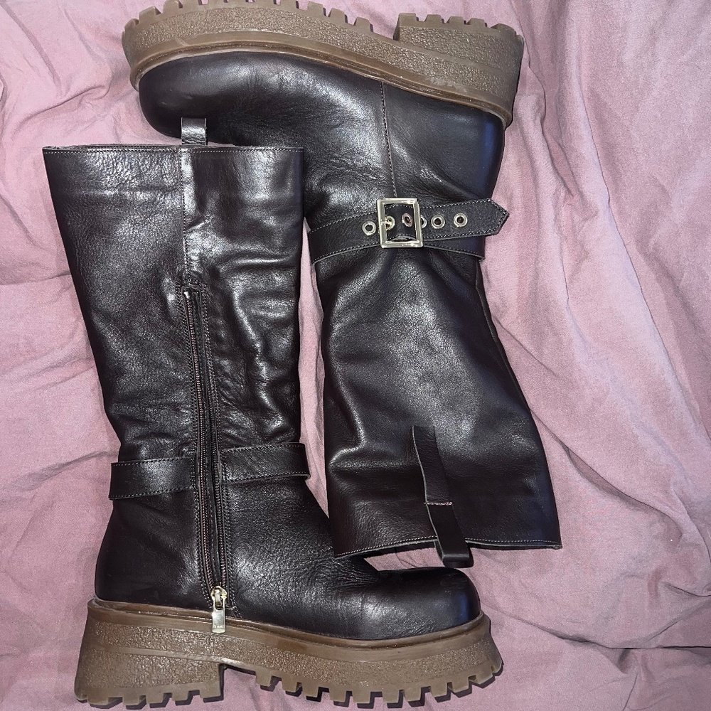 Steve Madden chocolate calf boots